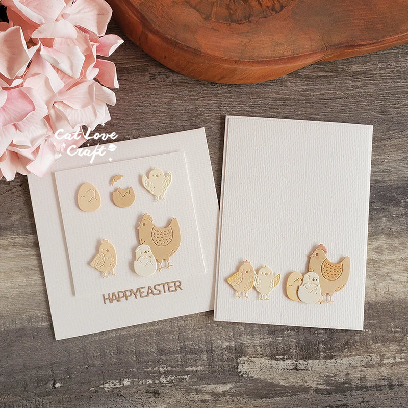 Catlove Easter Chicken Metal Cutting Dies Scrapbooking Mold Knife Stencil Die Cuts Card Making DIY Craft Embossing New Dies For