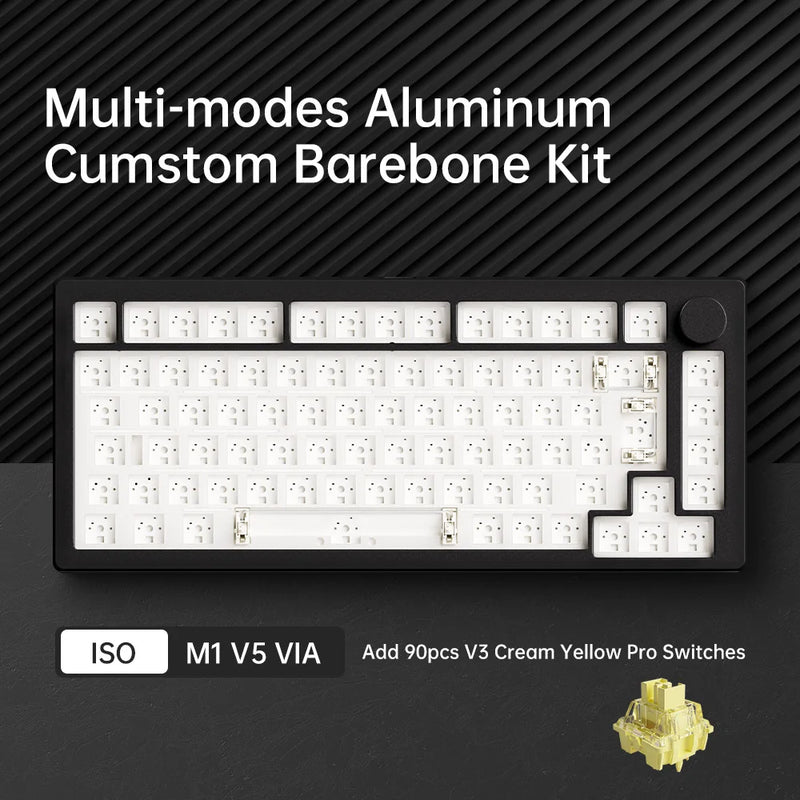 Akko MonsGeek M1 V5 Tri-mode Mechanical Keyboard Barebone Kit VIA 75% 3/5 Pins Customized Hot Swap RGB Rapid Disassemble Gasket