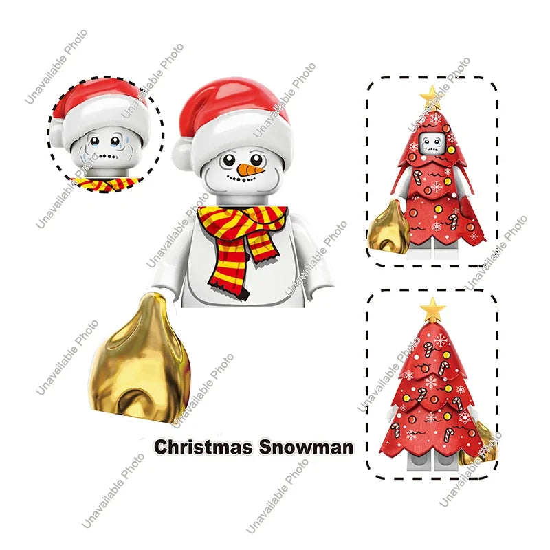Hot Toys TV6302 TV6303 2024 Merry Christmas Gift Grinch Holiday Elf Santa Rex Darth Vader Building Blocks Mini Action Figure Toy