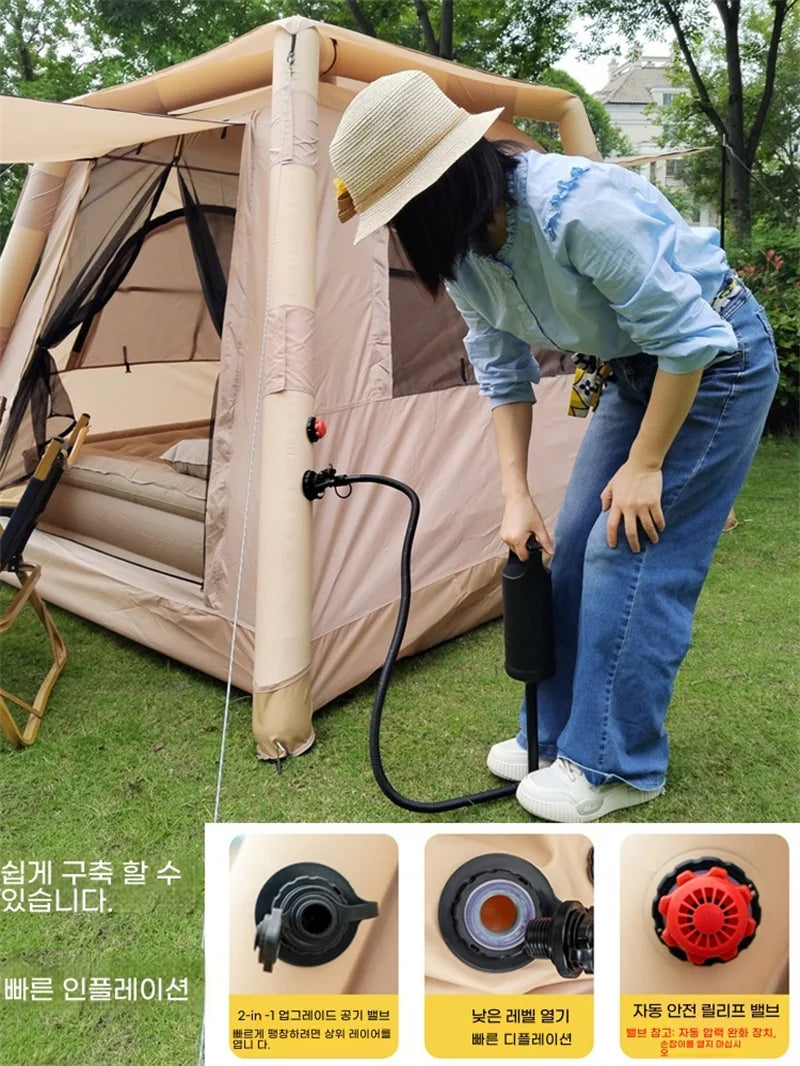 Lohascamping Camping Large Air Tent for 4-5 people Air shelter Dome tent Family Hiking  inflatable One-touch tent