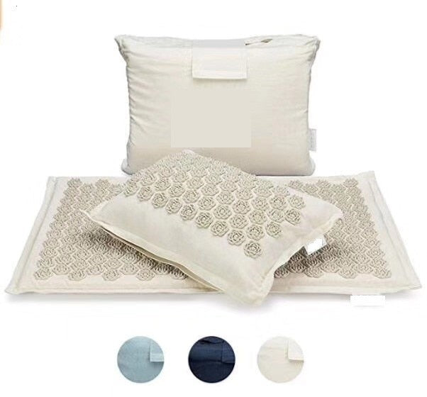 Nature Linen Coconut palm Massage Yoga mat sport pillow mat with bag Lotus Spike Acupressure Mat Cushion