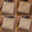 316L Stainless Steel New Fashion Fine Jewelry Embed Full Zircon Butterflys Stars Charm Chain Choker Necklaces Bracelet For Women