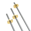 CNC 3D Printer Trapezoidal Screw Rod T5 Lead Screw Thread 5mm Lead 1mm 2mm 4mm Length 100mm 150mm 200mm 250mm with Brass Nut