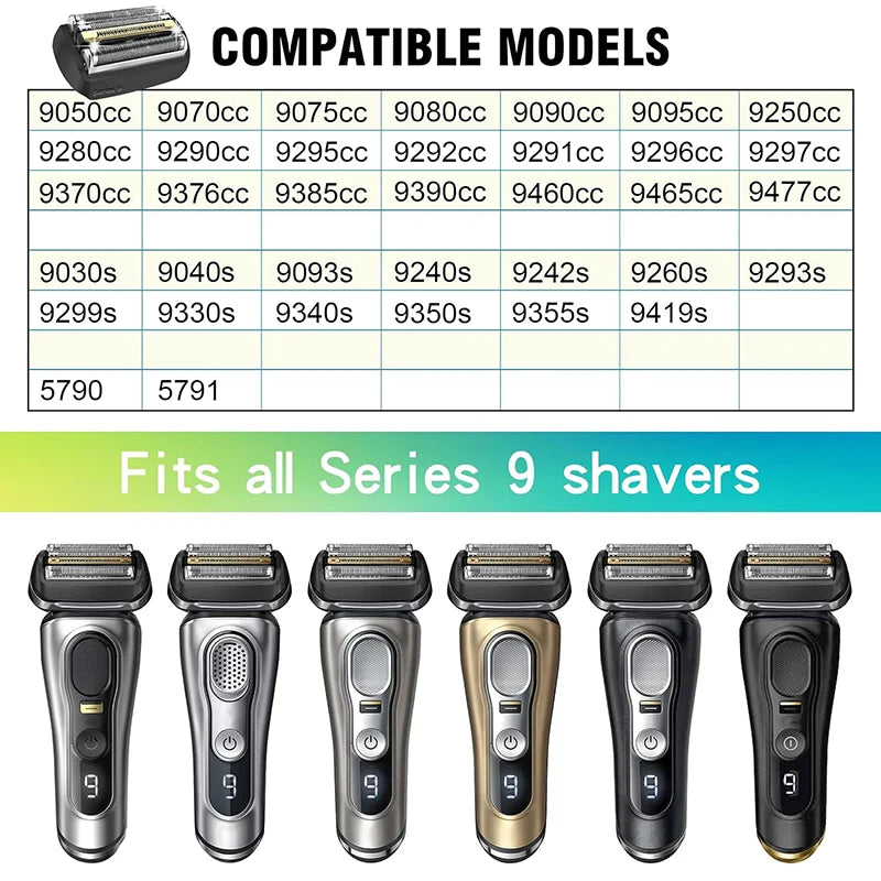 92B Electric Shaver Replacement head compatible with Braun 9 Series, 9290cc,9291cc,9370cc,9293s,9385cc,9390cc,9330s,9296cc