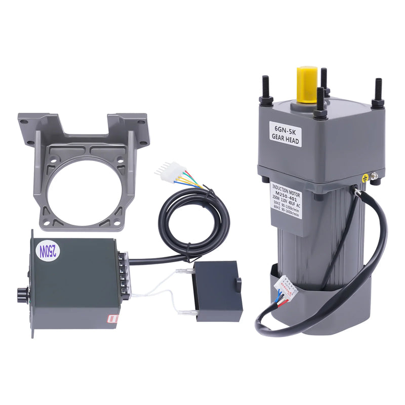 250W 110V 5K/10K Electric Single-Phase Motor Reversible Motor with Variable Speed Adjustable Controller Governor Geared