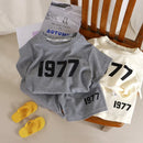 Summer Baby Girl Boy Clothes Set Kid 1977 Print Tshirts and Shorts 2pcs Suit Children's Girls Short Sleeve Top Bottom Tracksuit