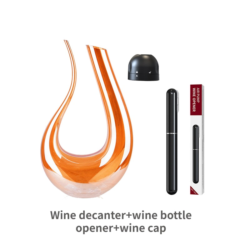 1000ML High Grade Crystal U-shaped Wine Decanter Gift Box Harp Swan Decanter Creative Wine Separator Wine Set R