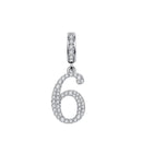 925 Sterling Silver Plated 0-9 Number Dangle Charm Bead Fit Pandora Original Bracelet Necklace DIY Women Jewelry