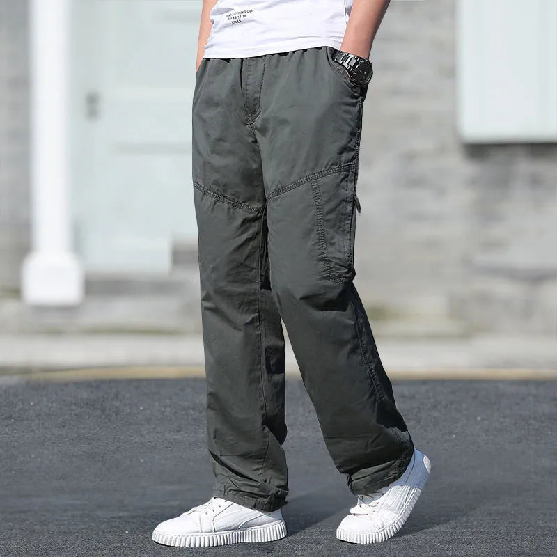 Men's Pants New Cargo Pants Outdoor Casual Pants Cotton Comfortable Thin Style Sweatpants Multi-Pocket Work Pants