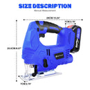 DayPlus 3000RPM Cordless Jigsaw 21V Electric JigSaw Brushless Motor Portable Multi-Function Power Tool for Wood Metal Cutting