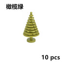 City House Accessories MOC Bricks 3471 2435 6064 Plant Tree Pine Prickly Bush 2x2x4 Green Grass Building Bricks Creative Toys