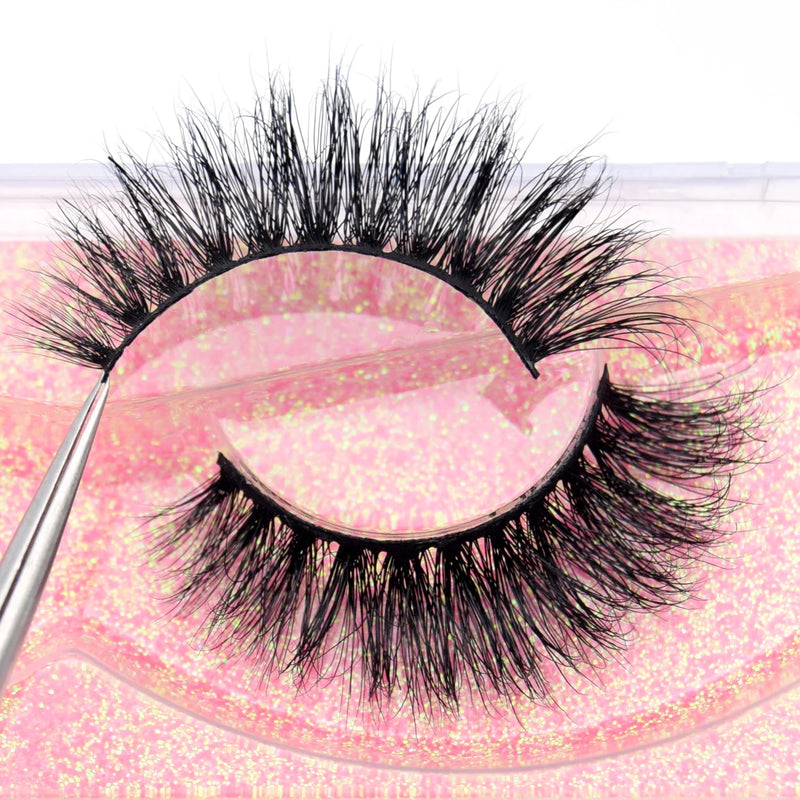 Visofree Half Mink Lashes Make Up False Eyelashes Hand Up Natural Long Mink Lashes Cruelty Free Crisscross Mink Fake Eyelashes