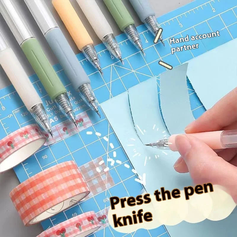 Paper Cut Knife Pen Refill Art Utility Knife Scrapbooking Cutting Tool Sticker Tape Cutter Express Box Knife DIY Craft Supplies