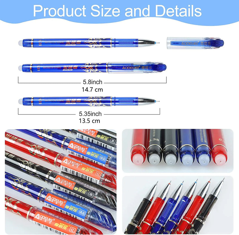 26 Pcs/Set Kawaii Erasable Pens 0.35mm Gel Pen Waterproof Gel Ink Stationery School Writing supplies for Notebook Office Student