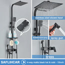 Black/Chrome Brass Shower Faucet Bathroom Shower Mixer Crane Rainfall Shower Set  For Bathroom