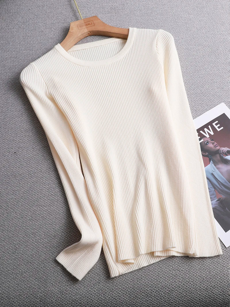 winter clothes Knitted woman sweaters Pullovers spring Autumn Basic women's jumper Slim women's sweater cheap pull long sleeve