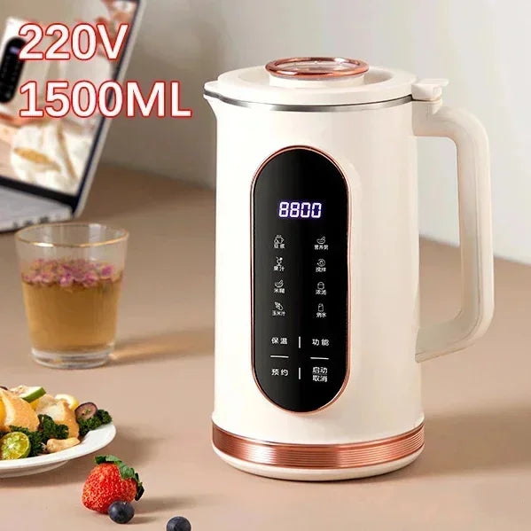 220V 1500ml Soybean Milk Machine 10-leaf Blade Breakfast Machine Electric Juicer Blender Mixer Wall Breaking Machine