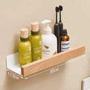 Bathroom Rack Wall-mounted Shower Room Toilet  Nordic style Shelf Cosmetic Storage kitchen Multi-purpose Shelf Solid Wood