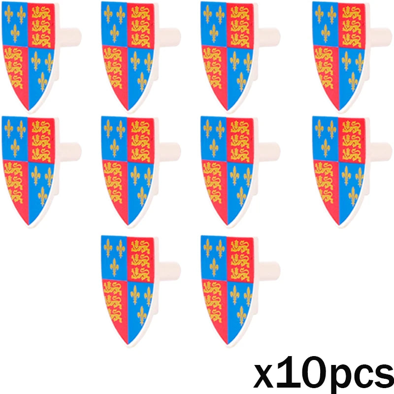 MOC Medieval Accessories Series Building Blocks Military Army Soldier Armour Shield Helmet Sword Crown Weapon Knight Bricks Toys