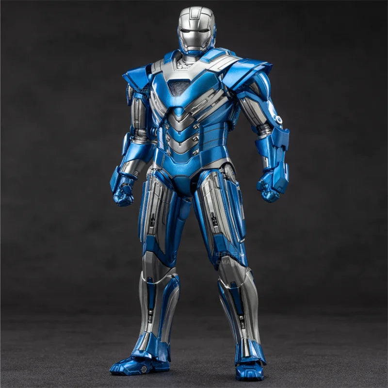 Original ZD Toys Iron Man Action Figure 18cm Mark30 Blue Steel War Machine Tony Stark Model collecting toys