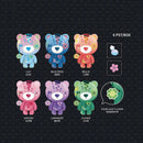 6pcs/set REGGEDY TEDDY FLOWER ART SERIES LILY BLUE ROSE BELLIS SAKURA LAVANDER CLOVER Action Figures Q Mini PVC Model Dolls