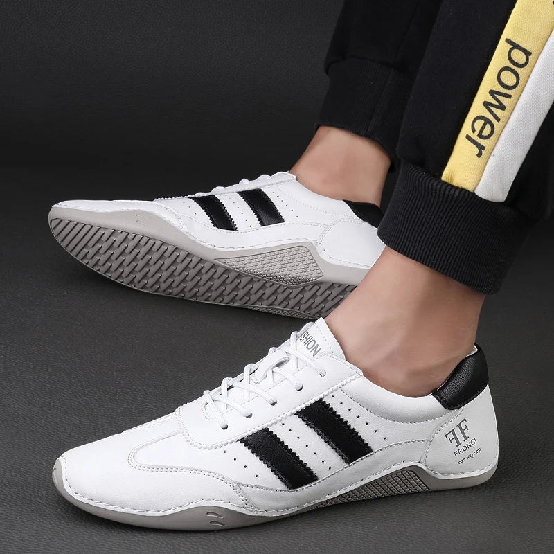 Men Casual Leather Sneakers Shoes Man Spring Summer 2023 Sports Shoes Lace-up Flats Shoes Breathable Moccasins for Men Loafers