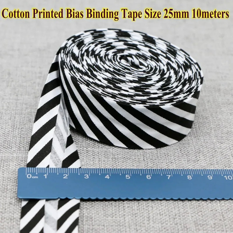 25mm (1“) width Bias Tape 100% Cotton Extra Soft for Baby Cloth Skin-friendly Fablic Bias Binding Tape Ironed Folded 12 yards
