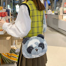 Winter Panda Crossbody Bag for Women Girls Kawaii Plush Shoulder Bag Furry Desinger Handbag Purse Soft Cute Fluffy Messenger Bag