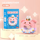 Cartoon Building Block Donut Series Cute Animal Micro-Particle Children's Educational Assembly Toys Children's Day Gift