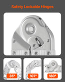 SucceBuy Multi-Purpose Folding Ladder 7-in-1 Tall Step Ladder A Frame Adjustable Telescoping for Household Outdoor Work