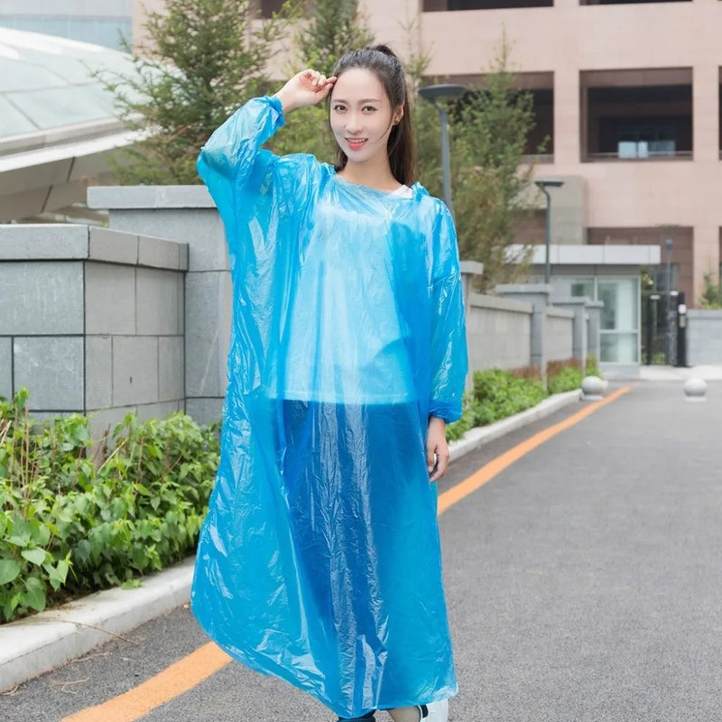 5-50pcs Disposable Waterproof Raincoat Outdoor Hiking Mountain Travel Emergency Transparent Portable Adult Poncho Rain