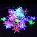 4M Christmas Light Led Snowflake Curtain Icicle Fairy String  Outdoor Garland for Home Party Garden New Year Decoration