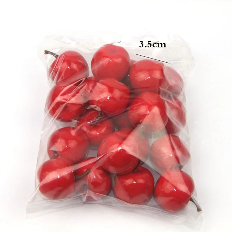 20pcs Artificial Apples Fruit Plastic Fake Red Green Apples Photo Props Wedding Decorations Fruit Home Artificial Varietal Shop