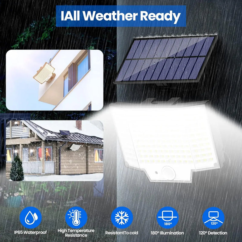 346/160 Solar Led Light Outdoor Waterproof with Motion Sensor Security Lighting Spotlights for Garden Path Garage Wall Lights