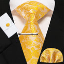 Blue Green Paisley Neck Ties For Men Luxury 8cm Wide Silk Wed Tie Pocket Square Cufflinks Tie clips Set Christmas Gifts For Men