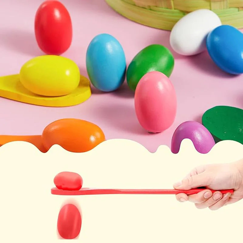 Easter Egg and Spoon Race Game Set Game for Kids Activity Holiday Outdoor Yard Easter Egg Hunt Birthday Party Lawn Baby Shower