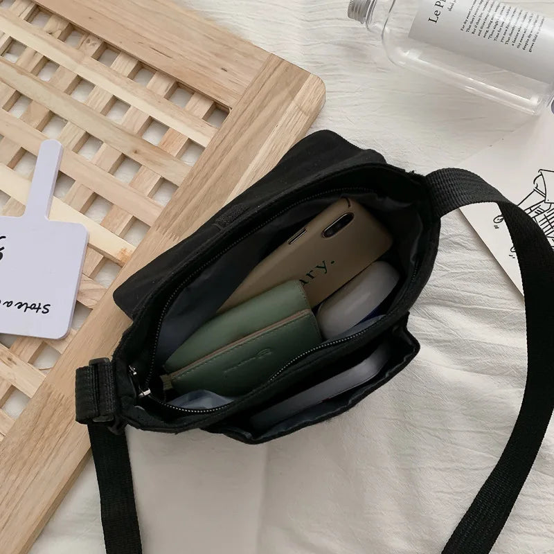 Women Canvas Bag Japan Style Girl Small Shoulder Bags Korean Fashion Casual Female Messenger Crossbody Bag Purse Phone Bag