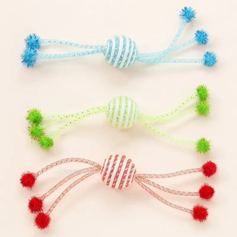 Cat Toy Self Hi Cats Sticks Cat Toys Interactive Ropes Ball Toys for Pet Dogs Teasing Bite-resistant Wool Ball Gatos Accesorios