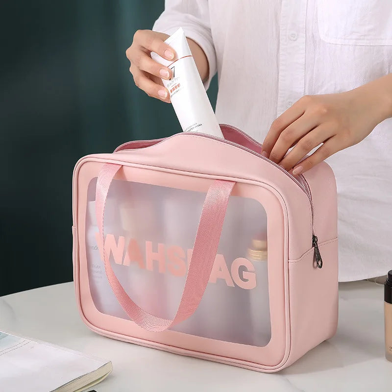 Storage Toiletry Organize Waterproof PVC Travel Cosmetic Portable Bag Transparent Zipper Makeup storage bag Case Female Wash Kit