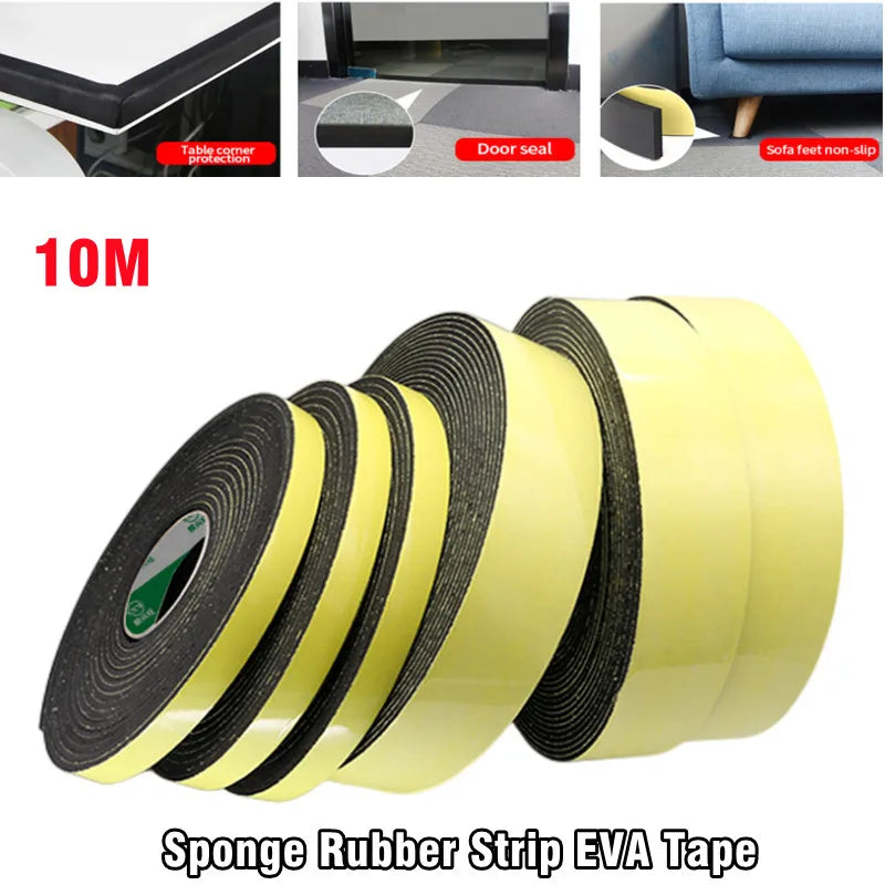 10m EVA Sponge Door Frame Anti-collision Sticker Wooden Door Close Cushioning Shock Absorption Silent Protective Pad