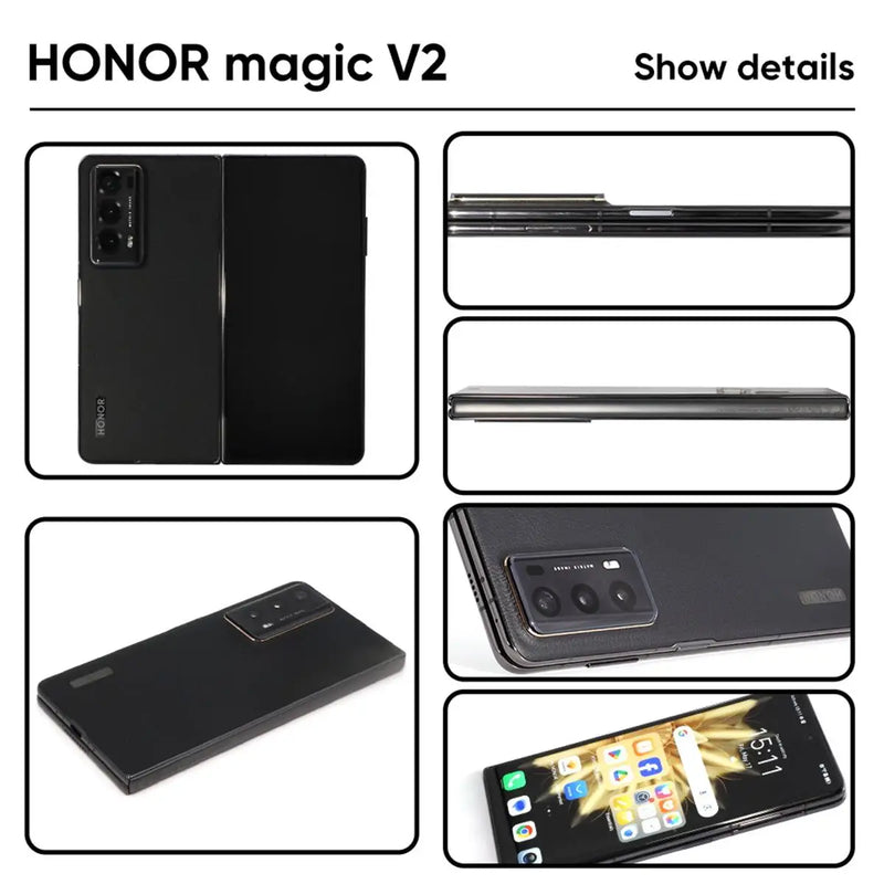 Global Version Honor Magic V2 5G Foldable Smartphone Snapdragon 8 Gen2 LTPO OLED Display 120Hz 50MP Triple Camera Android Mobile