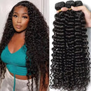Deep Wave Brazilian Hair Weave Bundles 3 4PCS Natural Color 100% Human Hair Curly Weaving Remy Hair Extension 10-40 Inch