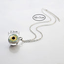 Evil Eye Necklace Charming Blue Violet Green Human Eye Necklaces for Men Women Glass Ball Pendant Chains Jewelry Halloween Gift