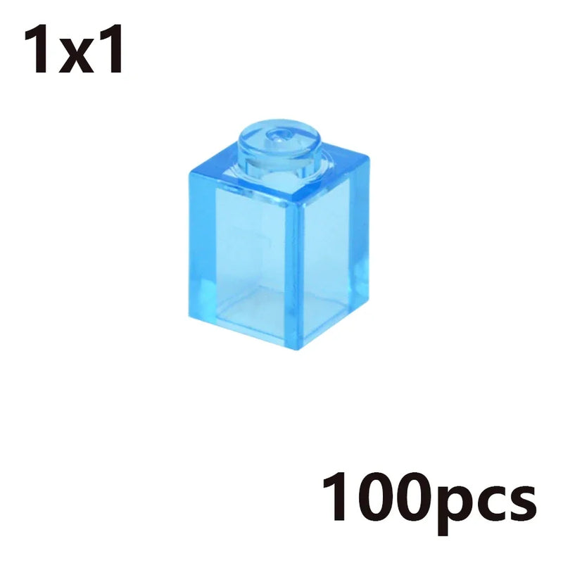 MOC Transparent Thick Building Blocks 1x1 1x2 2x2 2x4 Dots Clear Brick Figures Educational Creative Toy for Kid Compatible Brand
