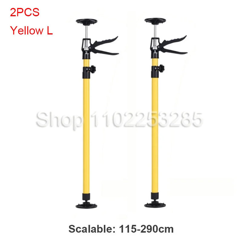 2pcs 115-290cm Labor-Saving Telescopic Rod Steel Hand Jack Drywall Cabinet Board Lifting Support Rod Height Adjustable