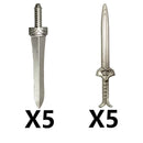 Medieval MOC Weapon Figure Accessories Building Blocks Soldiers Sword Shield Bow Arrow Trident Hammer Axe Spear Brick Kid Toy