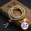 Tactical 10MM Steel Chain Buddha Beads Self Defense Hand Bracelet Necklace EDC Outdoor Tools Self Protection Survival