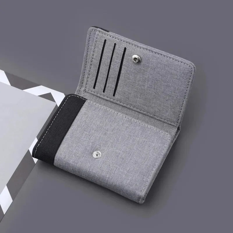 Canvas Men Wallet Black/blue/gray Card Holder Wallet Male Money Bag ID Photo Bank Holder Short Purse Credit Card Case Bag