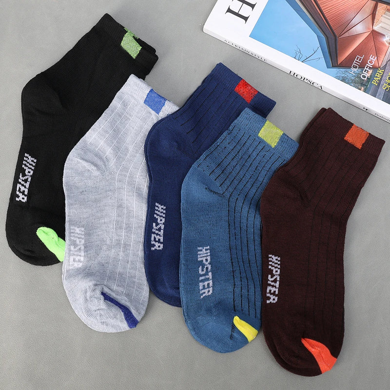 1/5pairs High Quality Men's Socks Casual Breathable Run Sports Socks Male Cotton Socks Winter Black Socks Men Large Size 38-45