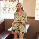 [Pink Dessert Dog] Summer Short-sleeved Pajamas Women's Ice Silk Thin Loose Large Size Home Clothes Two-piece Suit